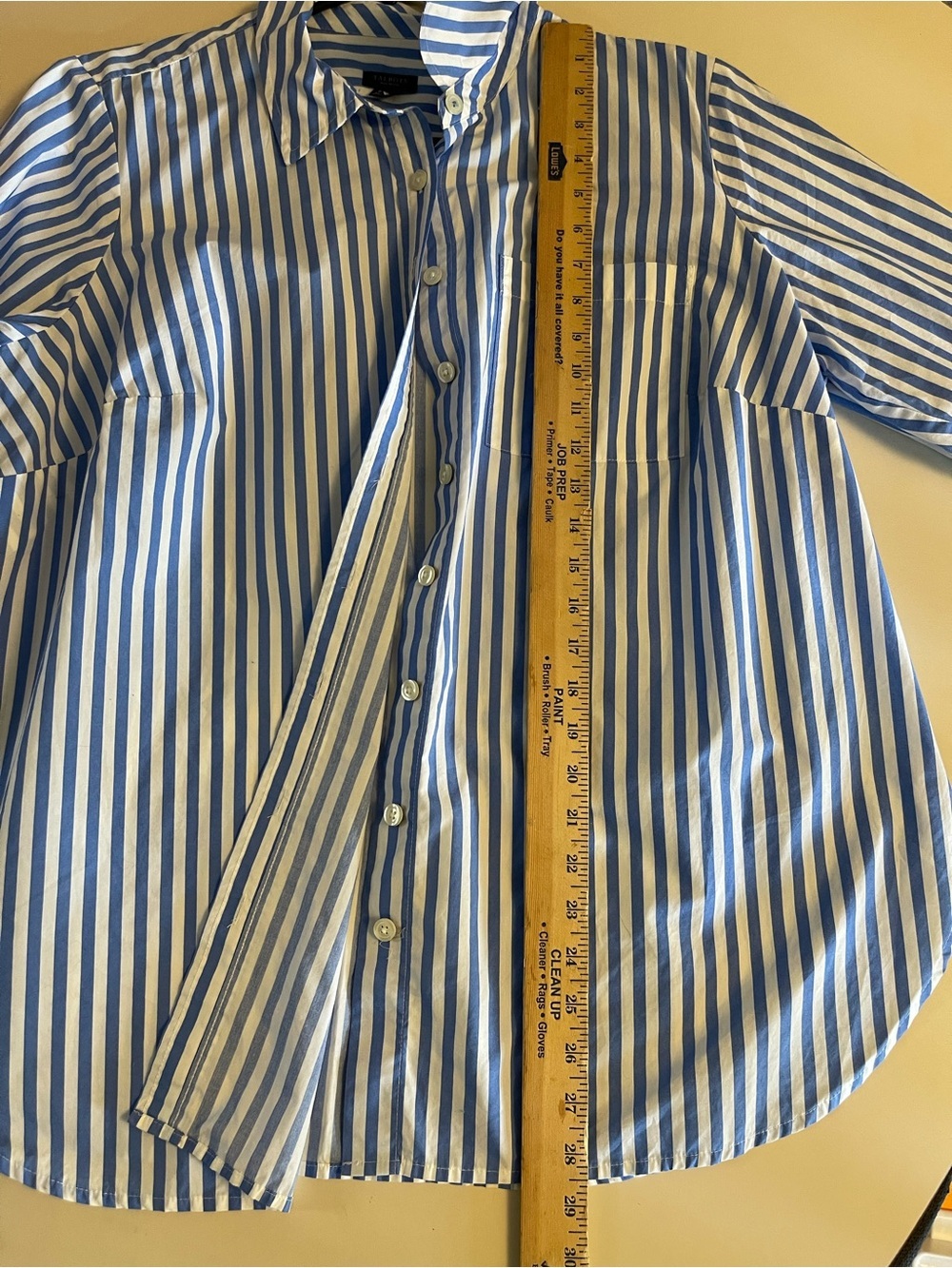 Talbots 100% Cotton Blue & White Striped Woman’s Button-Down Shirt Size 2Xp - Picture 5 of 7